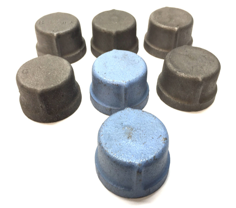 Unbranded 1-1/4" Malleable Iron Pipe Cap [Lot of 7] NOS