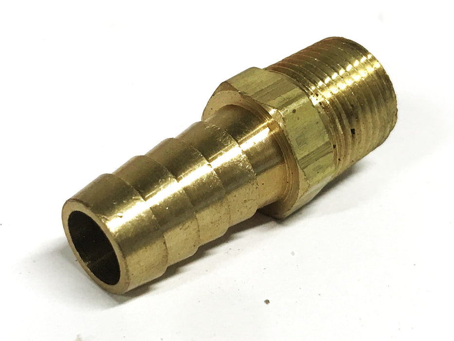 Unbranded 1/2 inch Barb x 3/8 inch NPT Male Straight Hose Fitting [Lot of 5] NOS