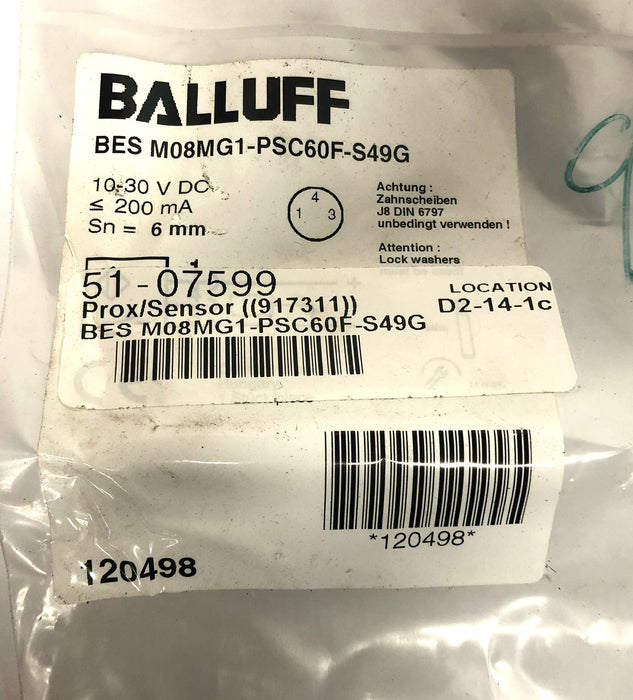 Balluff Proximity Sensor BES M08MG1-PSC60F-S49G NOS