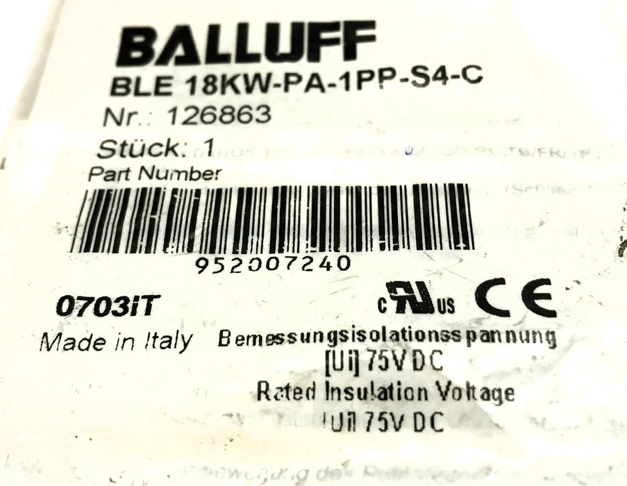 Balluff Photoelectric Sensor BLE 18KW-PA-1PP-S4-C NOS