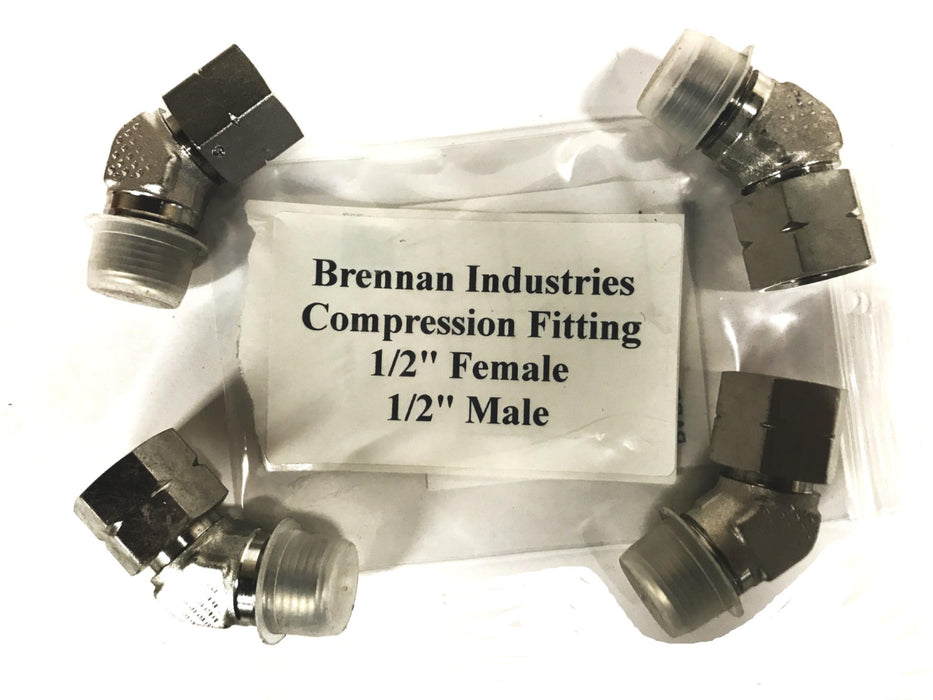 Brennan 1/2 Male to Female 45 Degree Compression Fitting E7474-001 Lot of 4] NOS