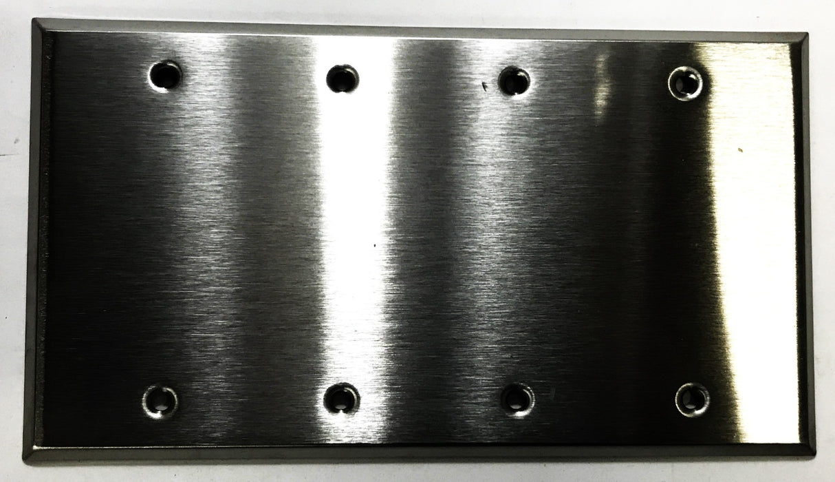 Pass & Seymour Stainless Steel 4-Gang Blank Wall Plate 84064-40 [Lot of 4] NOS