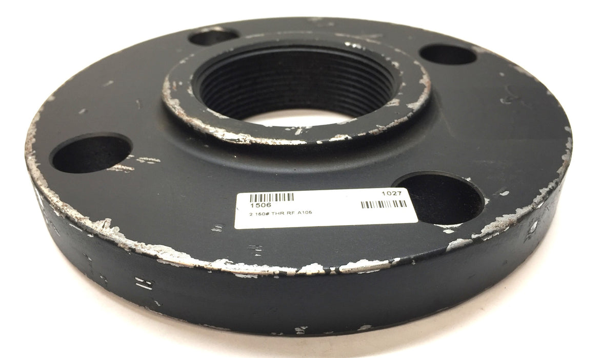 Unbranded 2" Black Steel 4-Hole 150# Threaded Reducing Flange A106 NOS