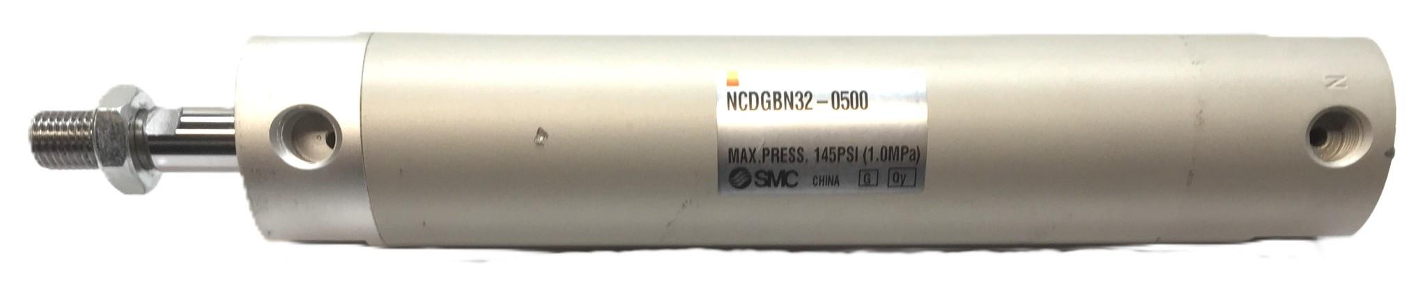 SMC 145 Psi/1.00 Mpa Pneumatic Cylinder NCDGBN32-0500 USED