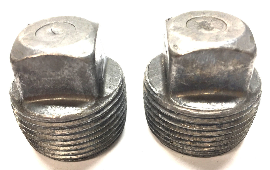Unbranded 1-1/4" Steel Square Head Threaded Pipe Cap [Lot of 2] NOS