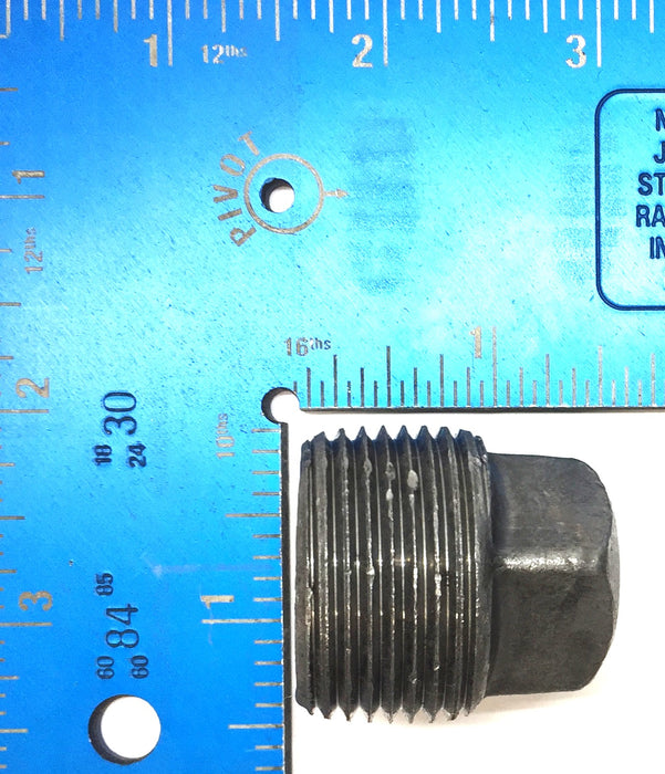 Unbranded 1-1/4" Steel Square Head Threaded Pipe Cap [Lot of 2] NOS