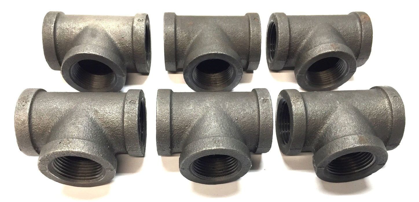 Ward Manufacturing 1-1/4" x 1-1/4" x 1-1/4" Malleable Iron Tee [Lot of 6] NOS