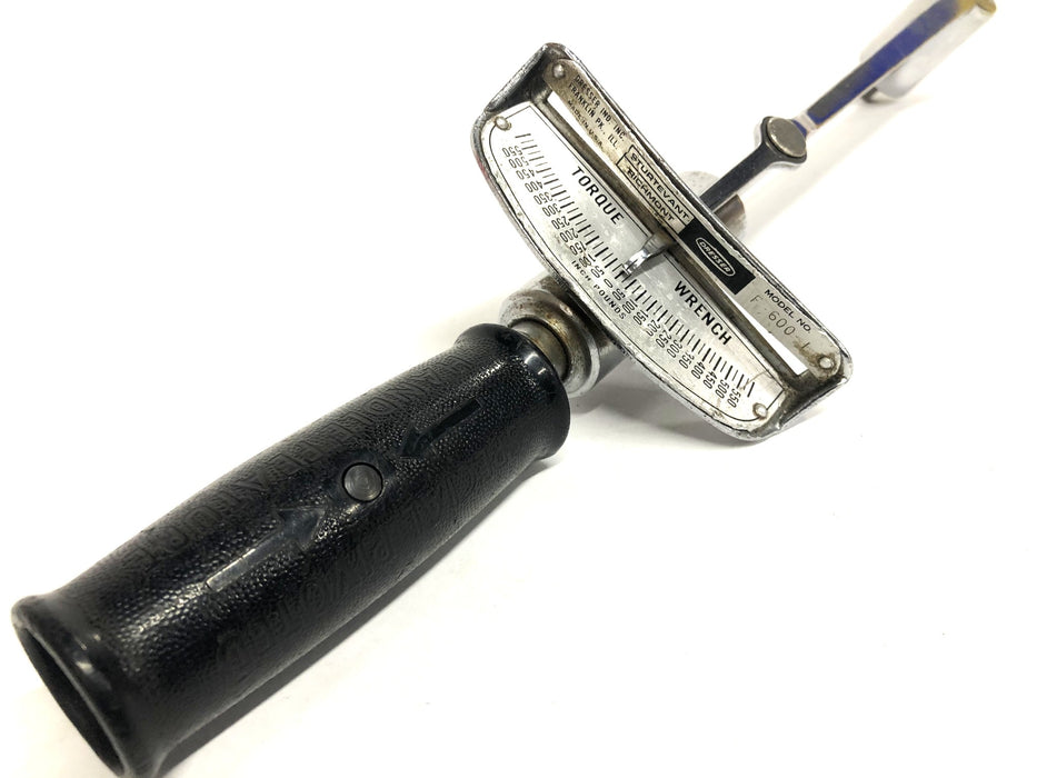Sturtevant 1/4 inch Drive Flat Beam Torque Wrench F-600-1 USED
