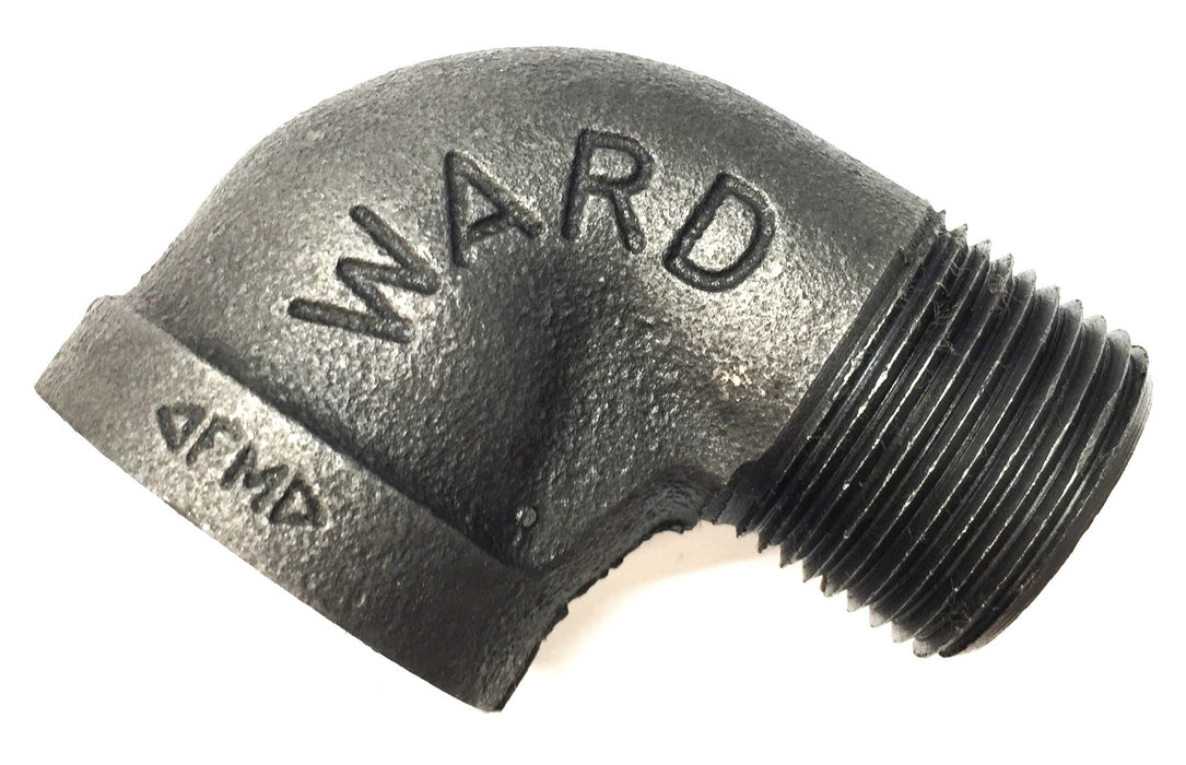 Ward 1" Black Malleable Iron Pipe Fitting Threaded 90-Degree Elbow [Lot of 5]NOS