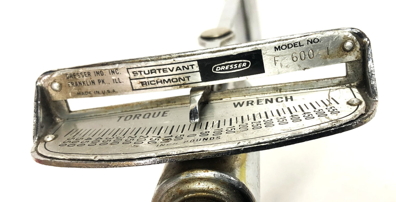 Sturtevant 1/4 inch Drive Flat Beam Torque Wrench F-600-1 USED