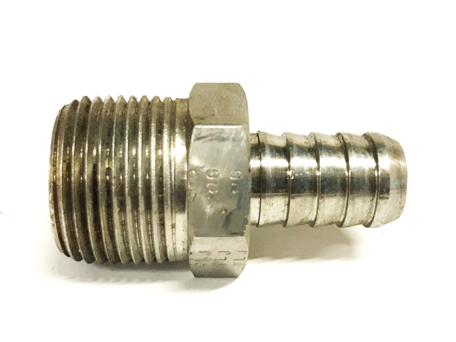 TLJ 1/2 inch Barb x 3/4 inch NPT Male Hose Fitting 316 [Lot of 5]