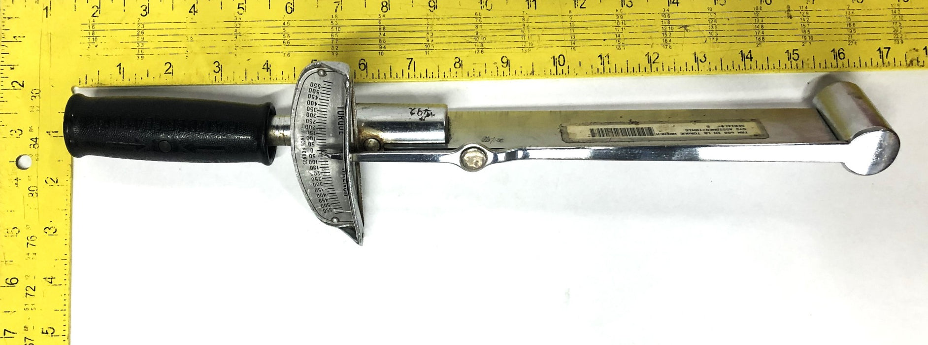 Sturtevant 1/4 inch Drive Flat Beam Torque Wrench F-600-1 USED