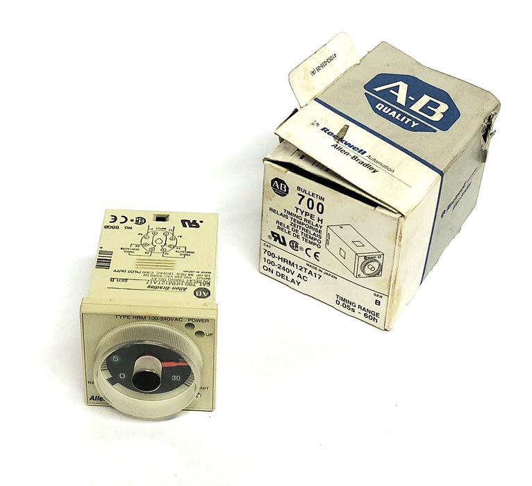 Allen-Bradley Type H 100-240VAC Series B On Delay Timing Relay 700-HRM12TA17 NOS