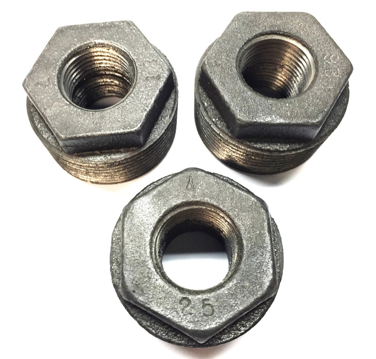 Unbranded 1-1/2" x 3/4" Malleable Iron Hex Bushing [Lot of 3] NOS