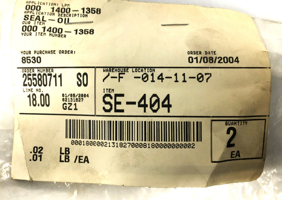 LPM Oil Seal 1400-1358 [Lot of 2] NOS