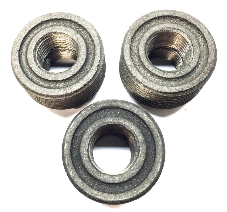 Unbranded 1-1/2" x 3/4" Malleable Iron Hex Bushing [Lot of 3] NOS