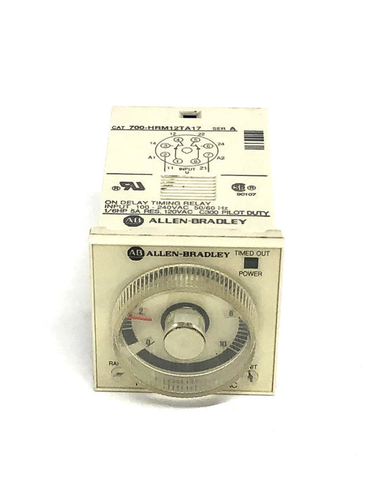 Allen-Bradley 100-240VAC Series A On Delay Timing Relay 700-HRM12TA17 NOS