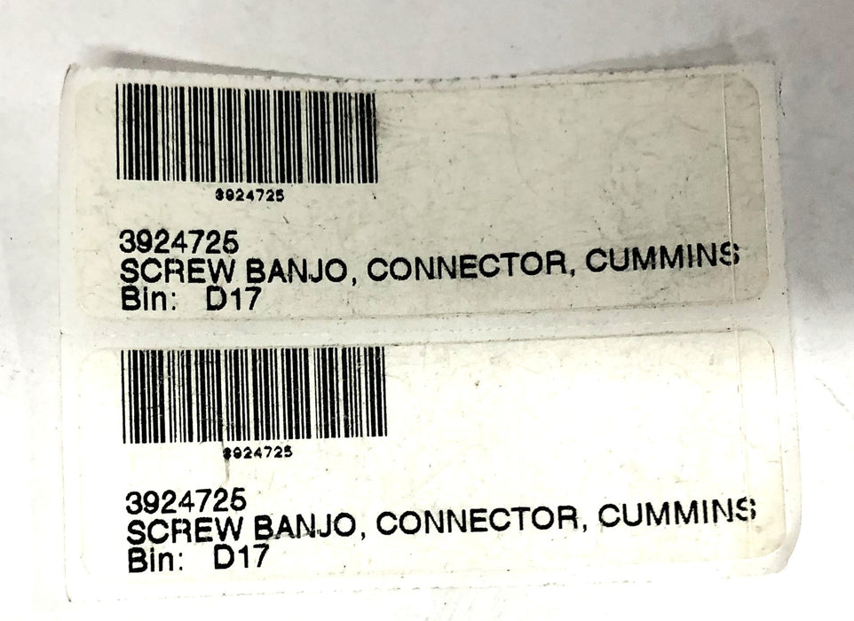 Cummins Connector Banjo Screw 3924725 [Lot of 2] NOS