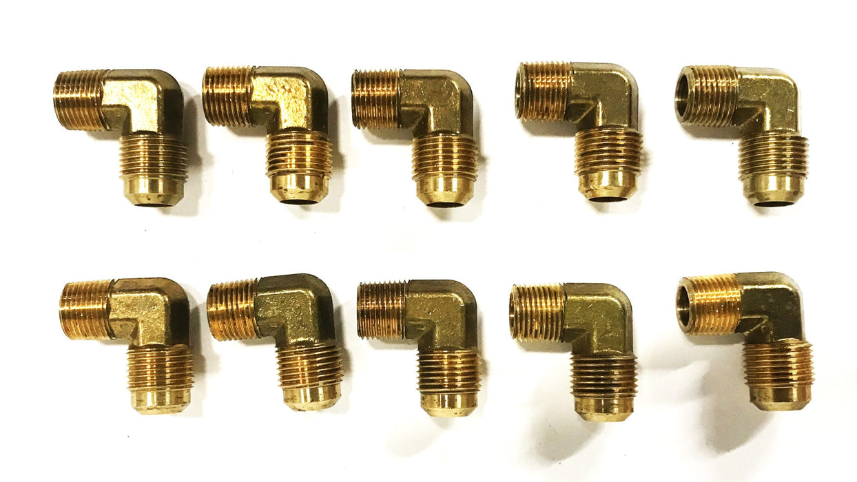 Anderson Metals Brass 1/2 inch x 3/8 inch 90 Degree Elbow 409 [Lot of 10] NOS