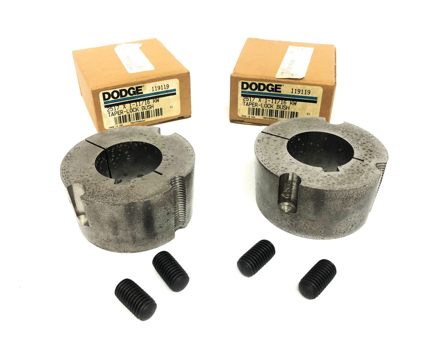 Dodge KW Split Taper Bushing With Bolts 2517X1-11/16 [Lot of 2] NOS