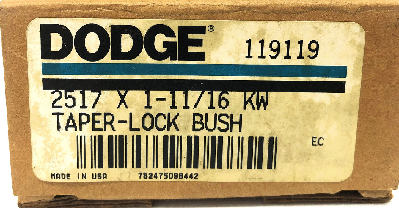Dodge KW Split Taper Bushing With Bolts 2517X1-11/16 [Lot of 2] NOS