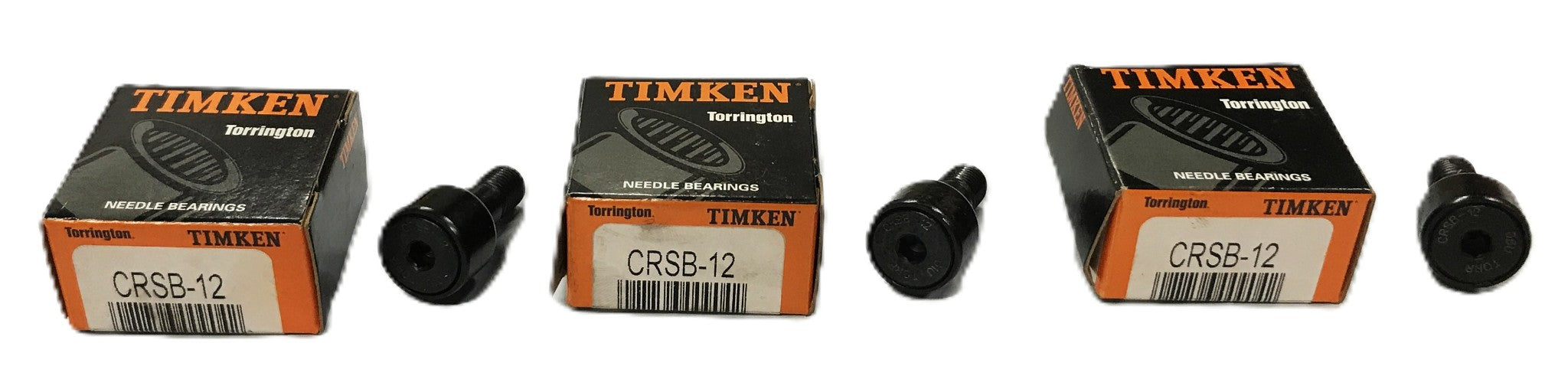 Timken-Torrington 3/4 inch Cam Follower Roller Bearing CRSB-12 [Lot of 3] NOS