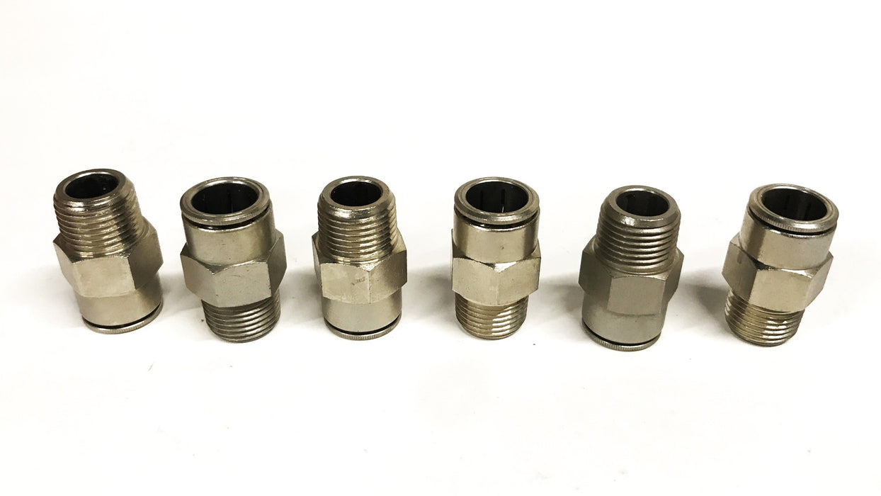 Unbranded 1/2 inch Push-in x 3/8 inch NPT Quick Hose Coupling [Lot of 6] NOS