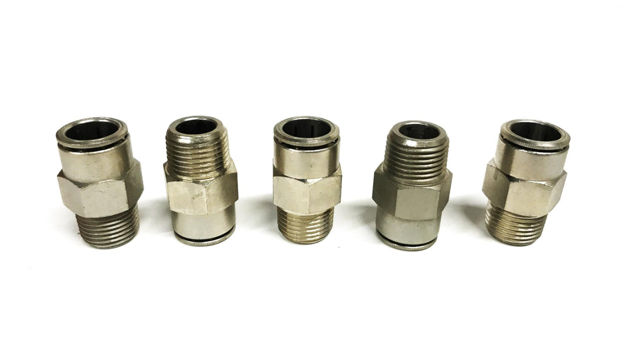 Unbranded 1/2 inch Push-in x 3/8 inch NPT Quick Hose Coupling [Lot of 5] NOS