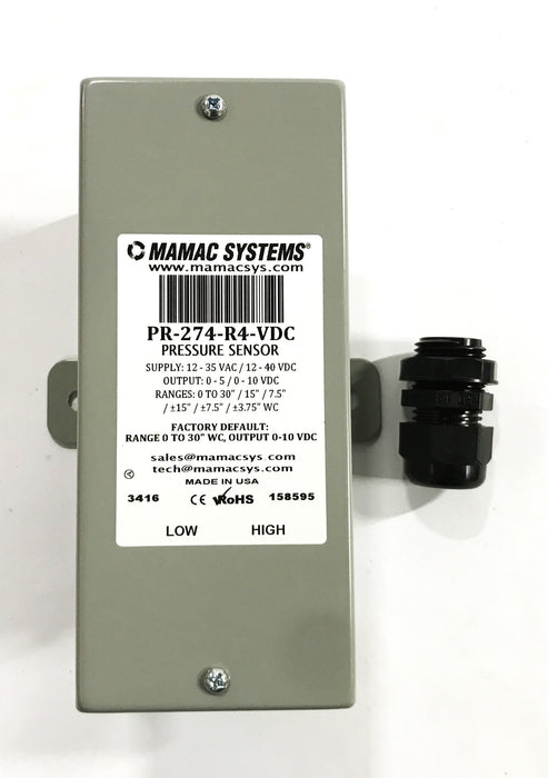 Mamac Systems Pressure Sensor PR274R4VDC NOS