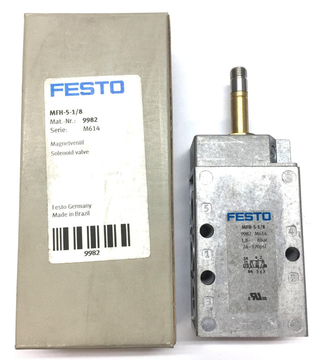 Festo 1.8-8Bar 24-120psi Air Solenoid Valve MFH-5-1/8 (9982 M614) NOS