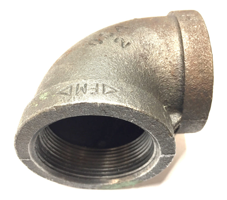 Ward 2" NPT 90-Degree Malleable Cast Iron Elbow [Lot of 7] USED