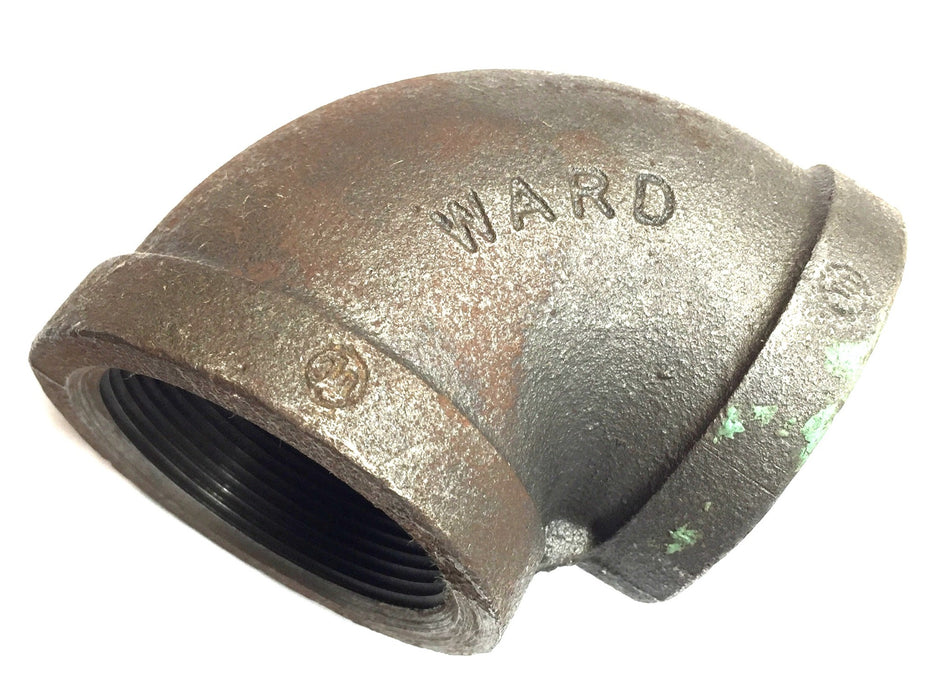 Ward 2" NPT 90-Degree Malleable Cast Iron Elbow [Lot of 7] USED