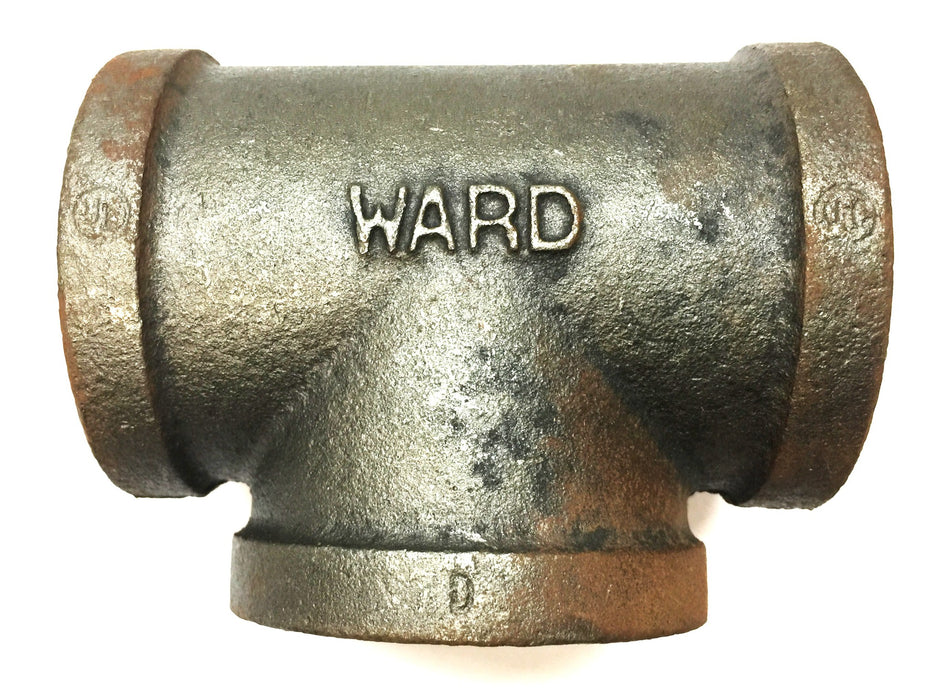 Ward 2" x 2" x 2" NPT Malleable Iron Tee Black Pipe Fitting NOS