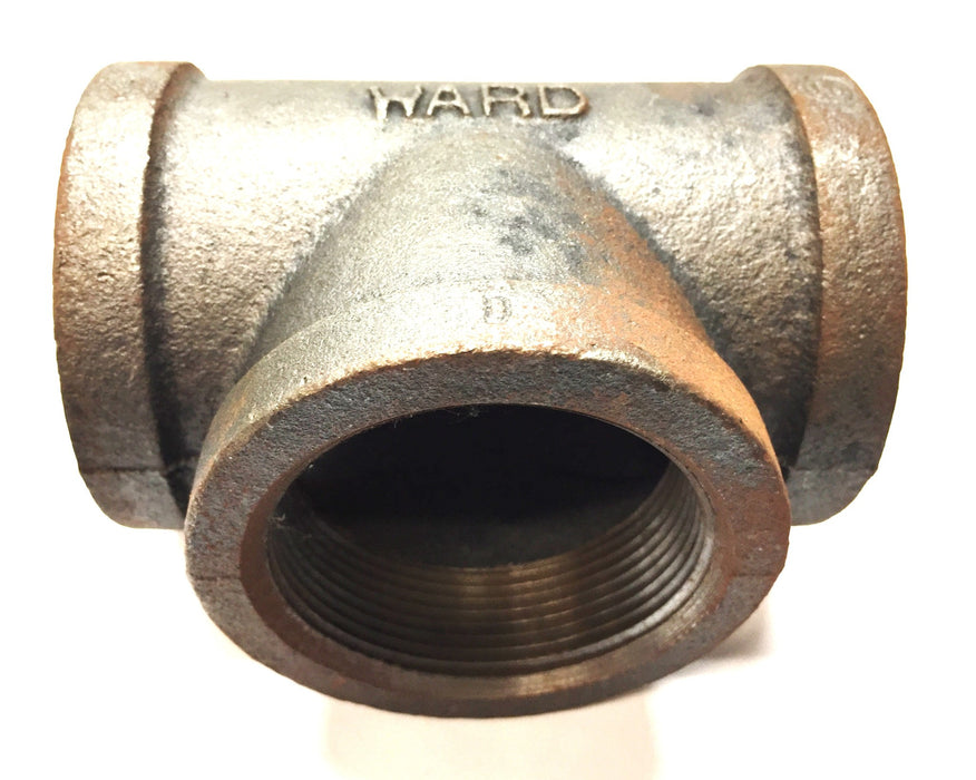 Ward 2" x 2" x 2" NPT Malleable Iron Tee Black Pipe Fitting NOS