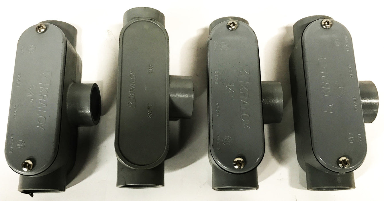 Kraloy 3/4 inch PVC Conduit Elbow Cover 277T [Lot of 4] NOS