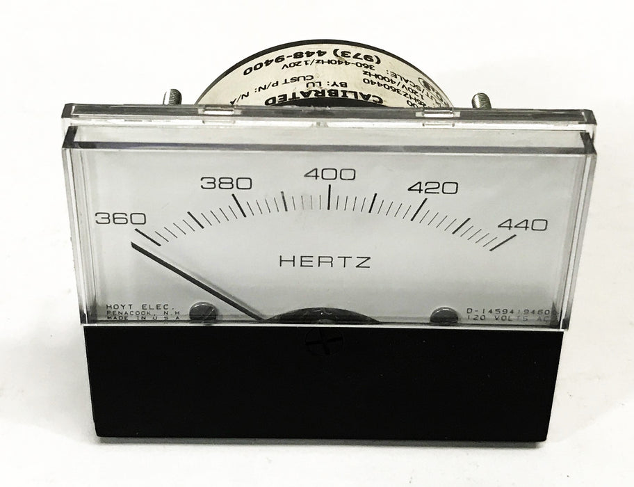 Hoyt Electrical Instruments 360-440Hz Frequency Meter 3126HZ36440 NOS