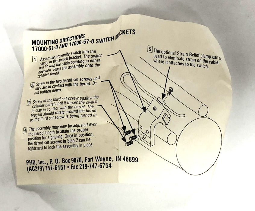 PHD Switch Bracket 17000-51-0 NOS