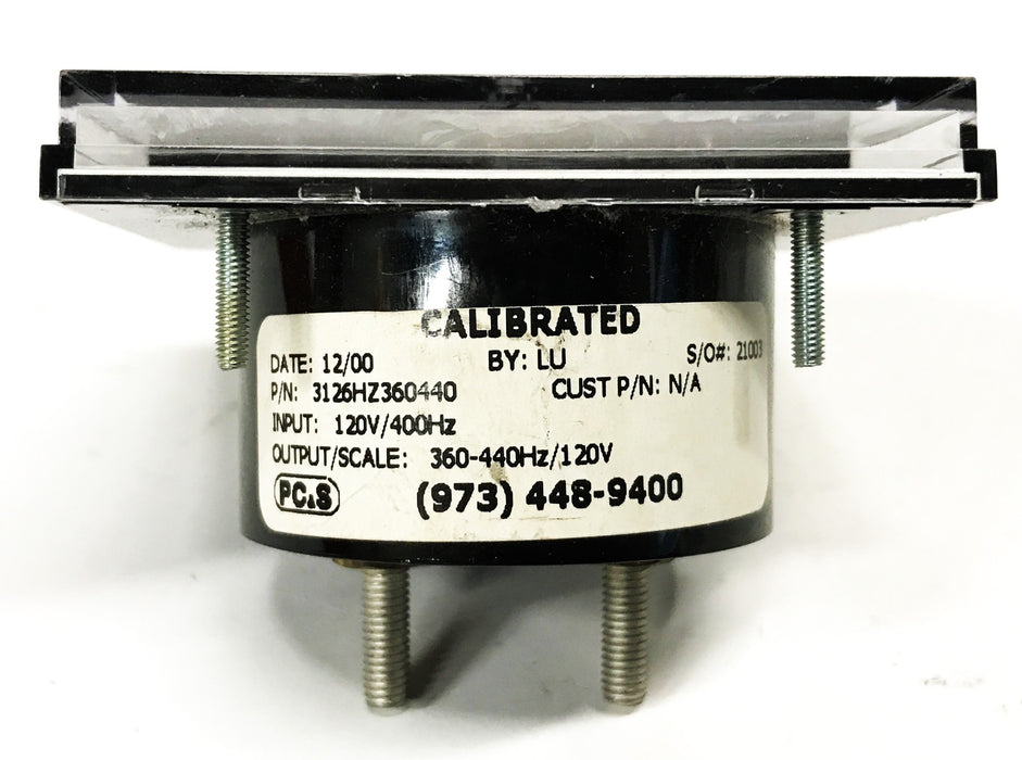Hoyt Electrical Instruments 360-440Hz Frequency Meter 3126HZ36440 NOS