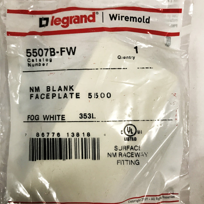 Legrand Fog White Plastic Cover Plate 5507B-FW [Lot of 5] NOS