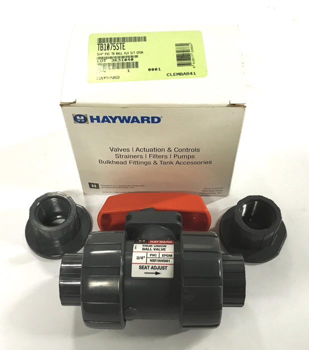 Hayward 3/4 inch PVC True Union Ball Valve TB1075STE NOS