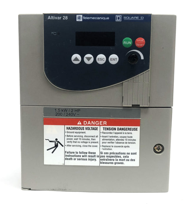 Square D Telemcanique Altivar 28 1.5kW/2HP 200/240V Drive ATV28HU29M2 USED