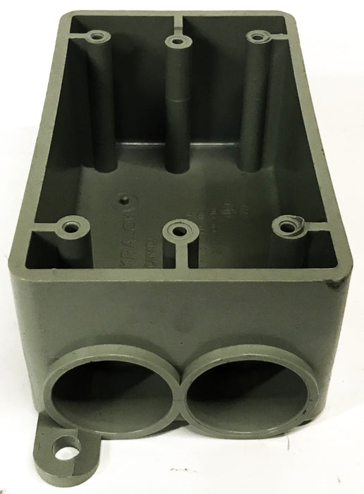 Kraloy 1-Gang 2-Opening 3/4 inch PVC Conduit Box FSS07 [Lot of 3] NOS
