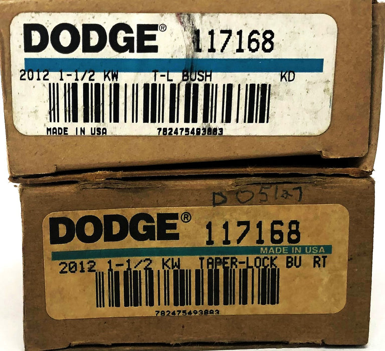 Dodge Split Taper-Lock Bushing 2012X1-1/2 KW (117168) [Lot of 2] NOS