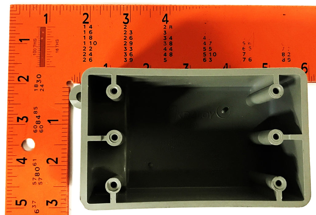 Kraloy 1-Gang 2-Opening 3/4 inch PVC Conduit Box FSS07 [Lot of 3] NOS