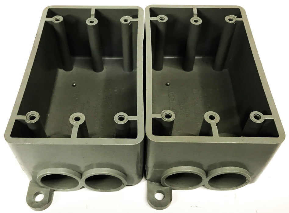 Kraloy 1-Gang 2-Opening 1/2 inch PVC Conduit Box FSS05 [Lot of 2] NOS
