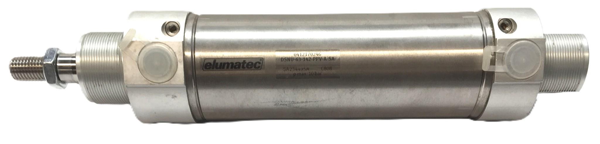 Elumatec Pneumatic Cylinder DSNU-63-142-PPV-A-SA (SA234495A C808) NOS