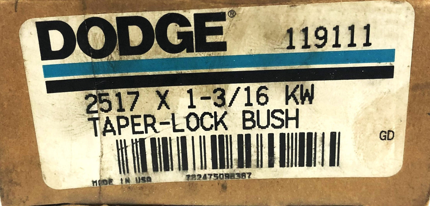 Dodge Split Taper-Lock Bushing 2517X1-3/16 KW (119111) NOS