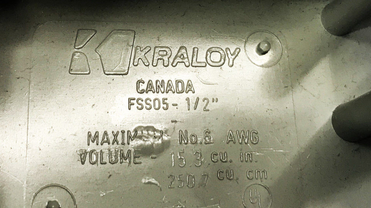 Kraloy 1-Gang 2-Opening 1/2 inch PVC Conduit Box FSS05 [Lot of 2] NOS