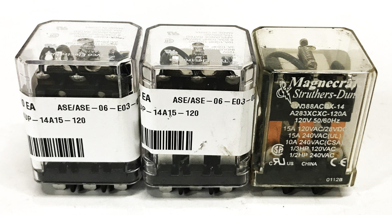 Tyco Electronics/Magnecraft  120V 50/60HZ Relay KUP-14A15-120 [Lot of 3] NOS