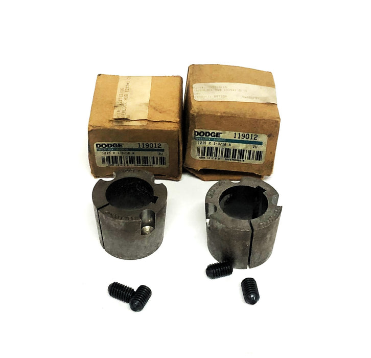 Dodge Split Taper-Lock Bushing 1215X1-3/16 K (119012) [Lot of 2] NOS